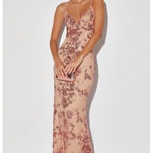 Rose Gold Sequin lulus Mermaid Maxi Dress